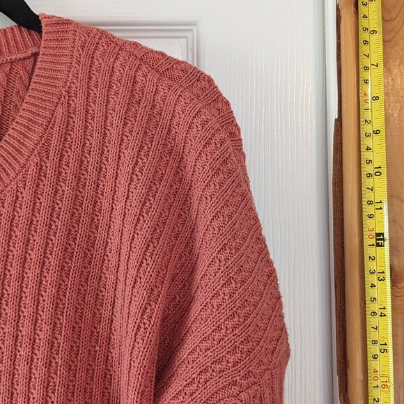 Salmon knit scoop neck sweater XL - Picture 5 of 9